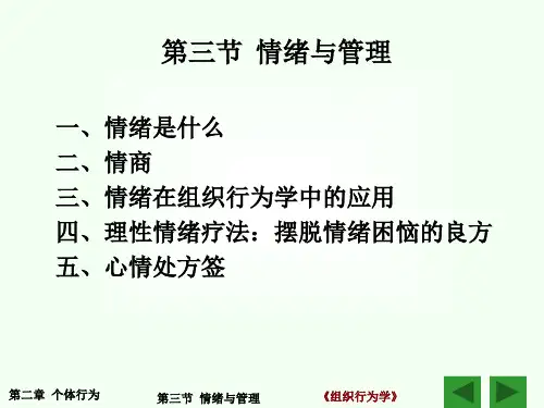 组织行为学ppt课件(第三节  情绪与管理)