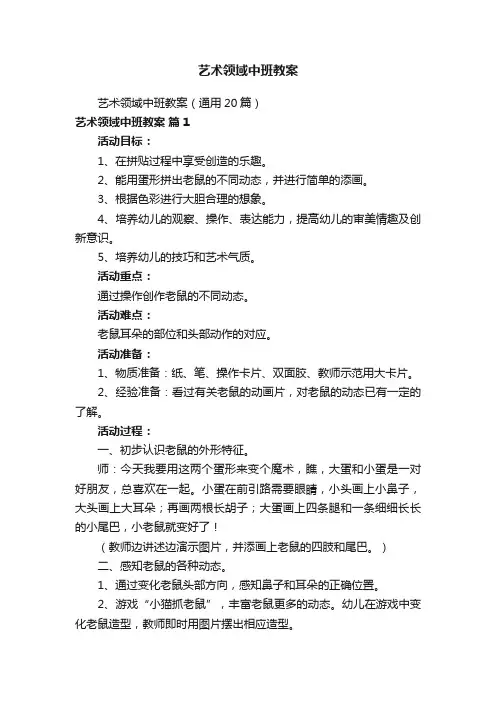 艺术领域中班教案