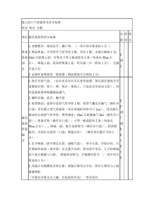 气管插管术操作流程文档