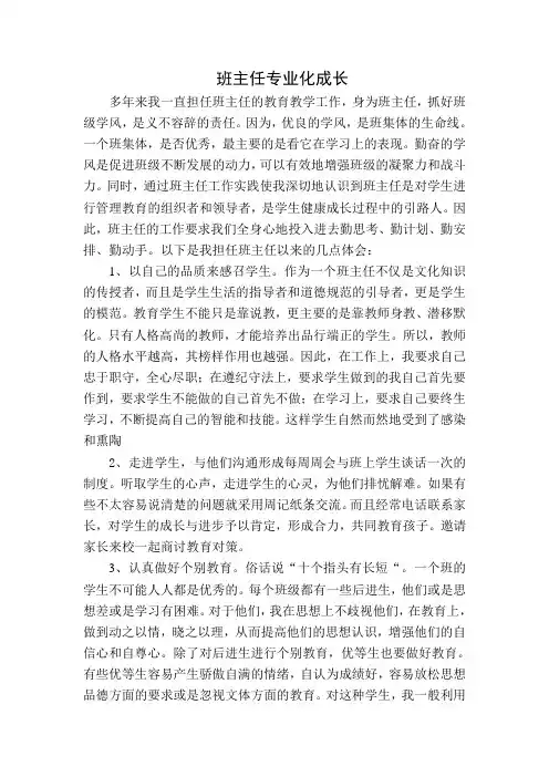 班主任专业化成长