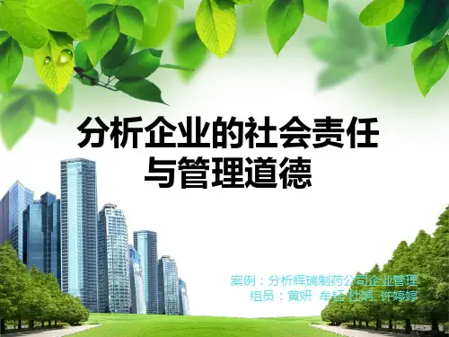 分析企业的社会责任与管理道德