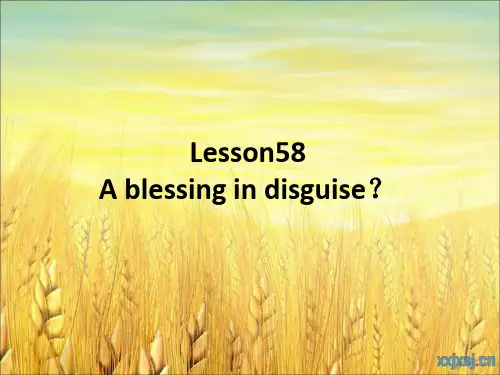 新概念英语第二册第58课 A blessing in disguise 是因祸得福吗