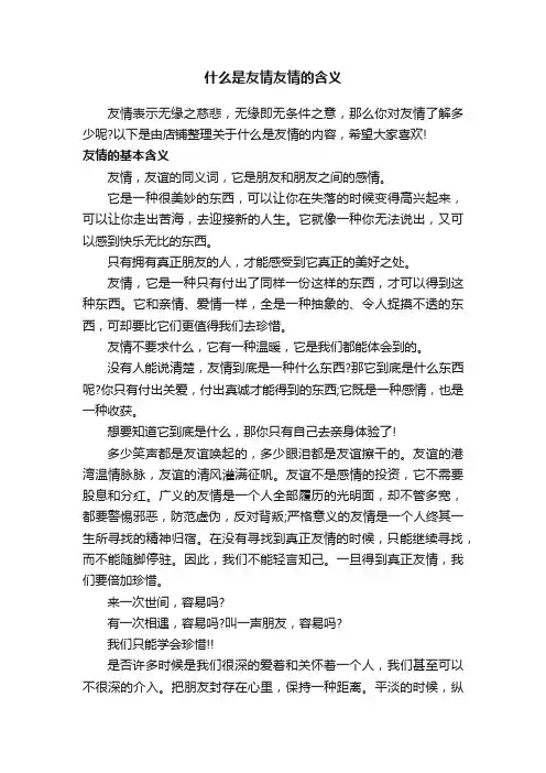 什么是友情友情的含义