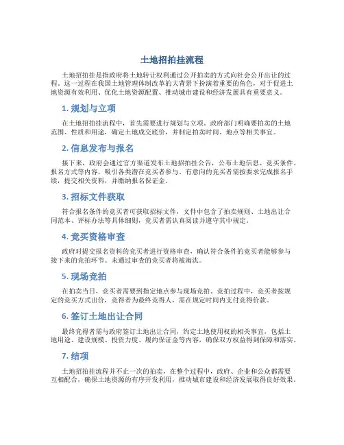 土地招拍挂流程