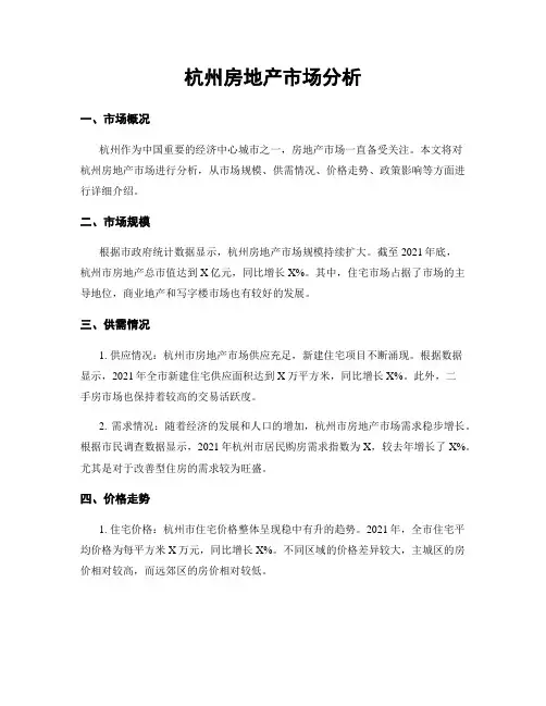 杭州房地产市场分析