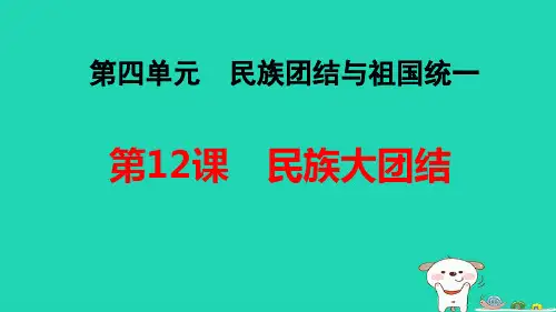 福建省八年级历史下册第4单元民族团结与祖国统一第12课民族大团结pptx课件人教部编版