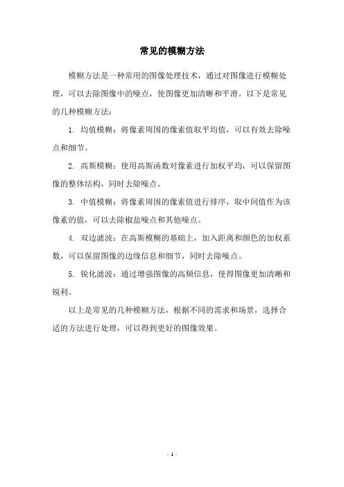 常见的模糊方法