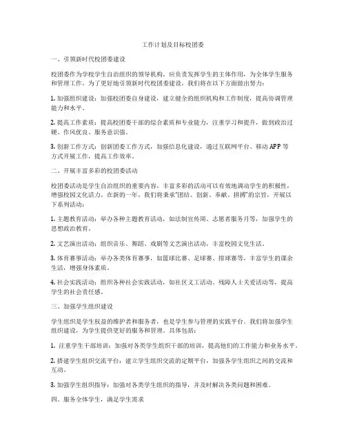 工作计划及目标校团委