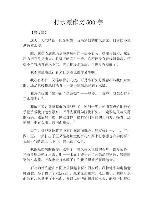 打水漂作文500字