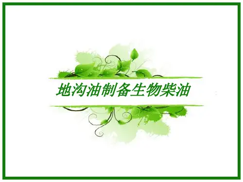 地沟油制备生物柴油