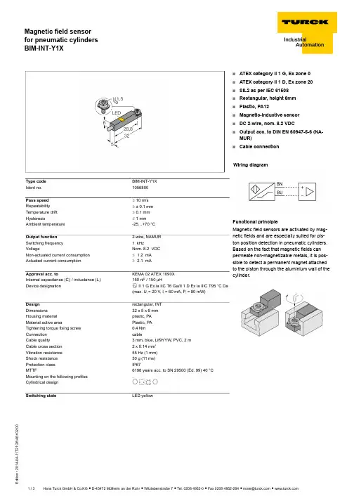Turck BIM-INT-Y1X磁场传感器说明书