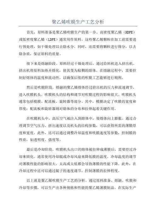 聚乙烯吹膜生产工艺分析