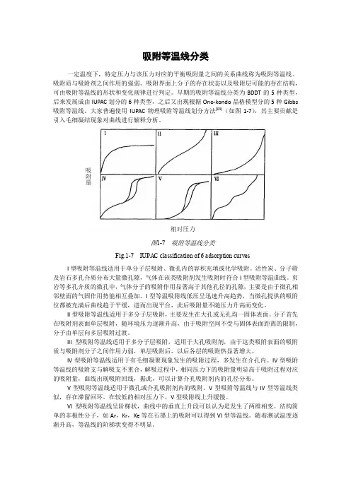 吸附等温线分类