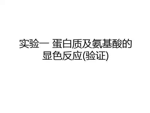 最新实验一 蛋白质及氨基酸的显色反应(验证)备课讲稿