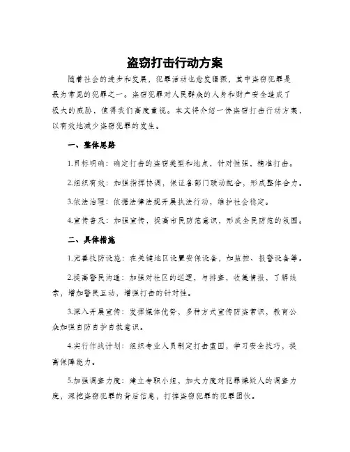 盗窃打击行动方案