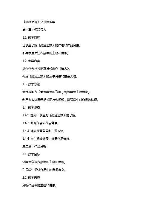 《孤独之旅》公开课教案