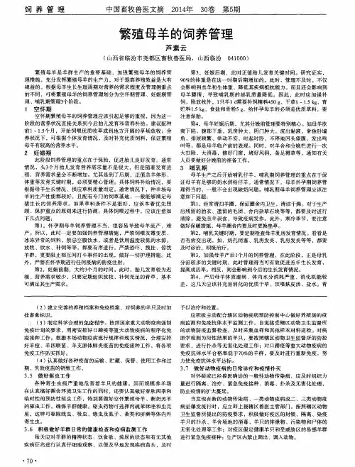 繁殖母羊的饲养管理