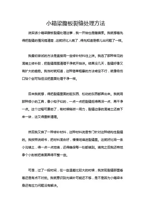 小箱梁腹板裂缝处理方法