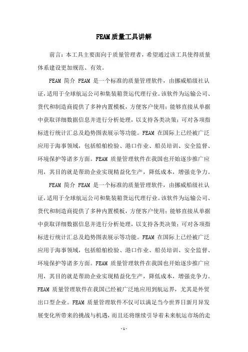 FEAM质量工具讲解