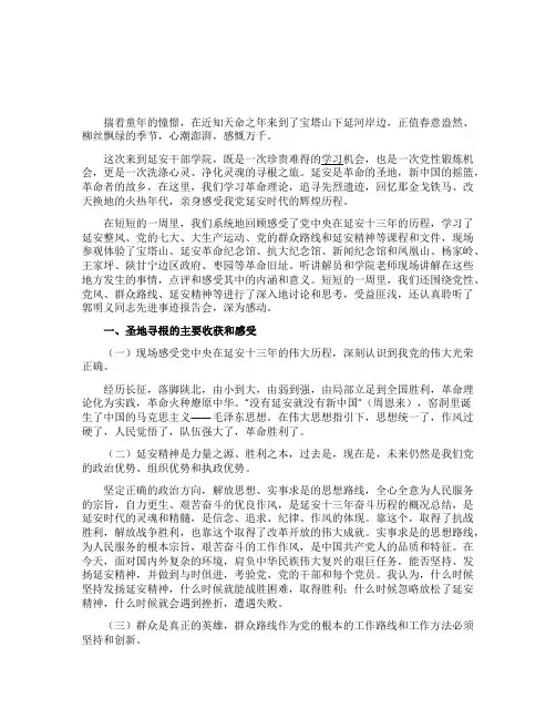 延安干部培训心得体会