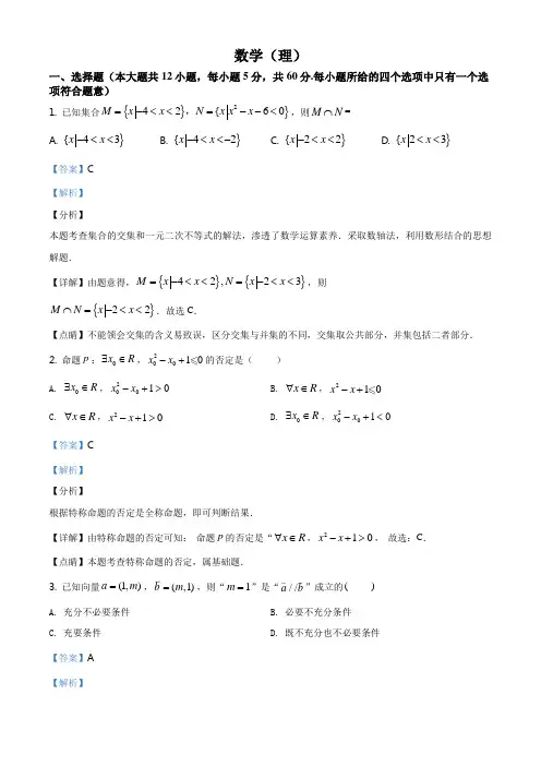 高二数学下学期期末考试理科试题(解析版)