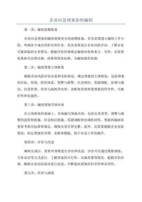 企业应急预案如何编制