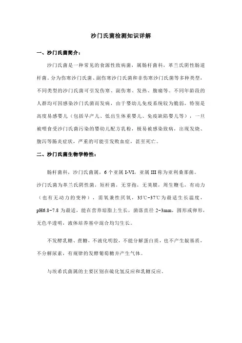 沙门氏菌检测知识详解