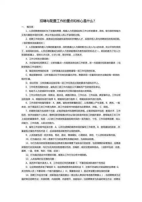 招聘与配置的关键内容
