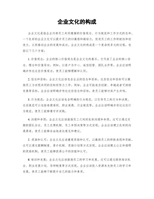 企业文化的构成