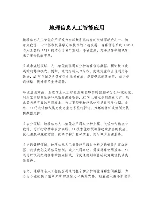 地理信息人工智能应用