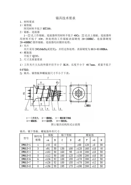 锚板技术要求