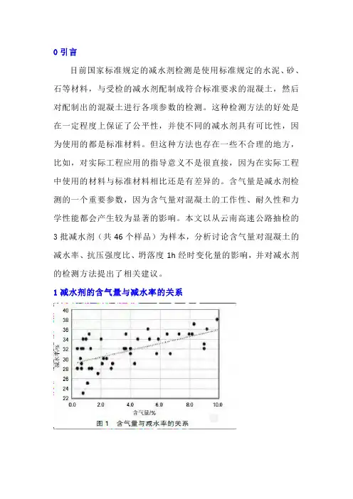减水剂检测中含气量对混凝土的影响及建议