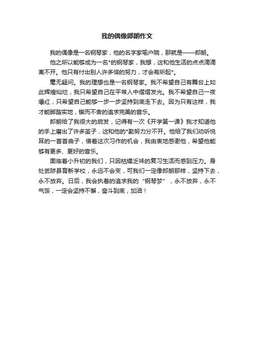 我的偶像郎朗作文