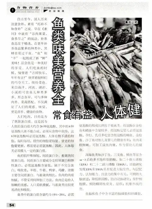 鱼类味美营养全 常食有益人体健