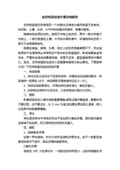 农药残留检测步骤详细解析