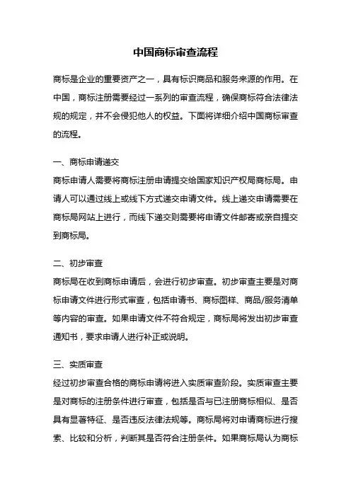 中国商标审查流程
