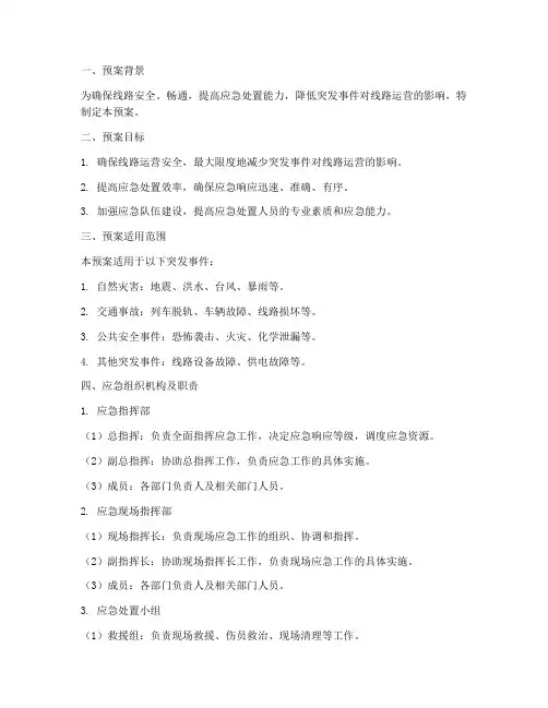 线路应急预案范文