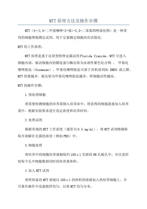 MTT原理方法及操作步骤