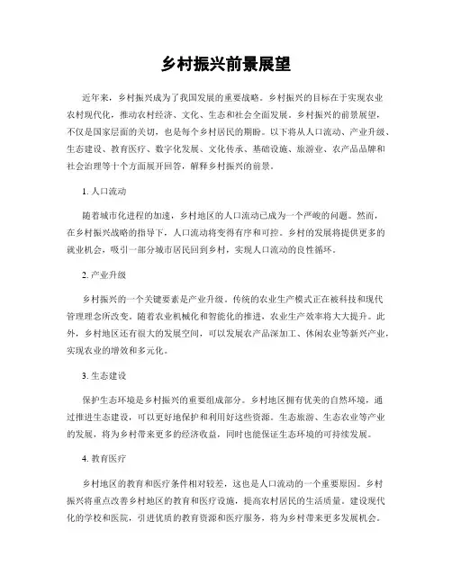 乡村振兴前景展望