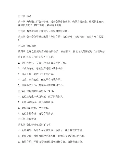 工厂仓库仓位管理制度