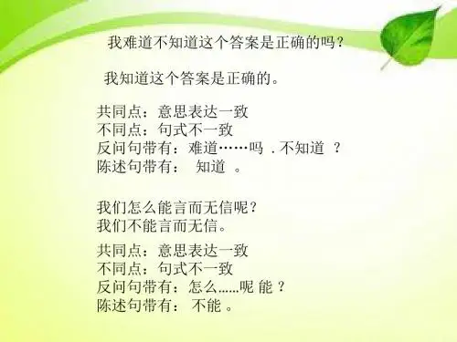陈述句与反问句互换PPT