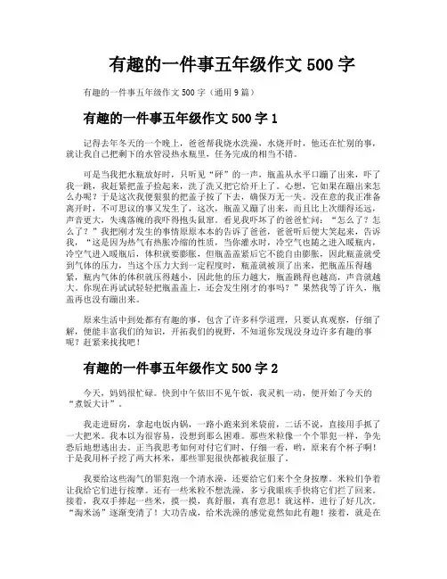 有趣的一件事五年级作文500字