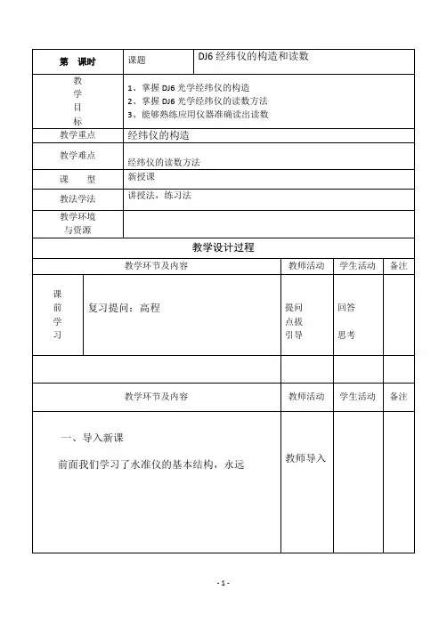 DJ6经纬仪的构造和读数