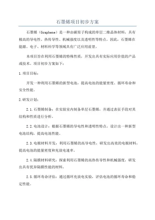 石墨烯项目初步方案