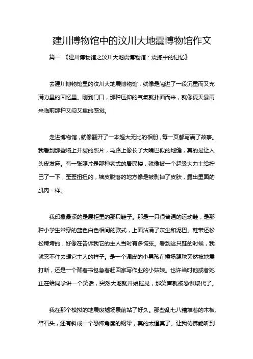 建川博物馆中的汶川大地震博物馆作文