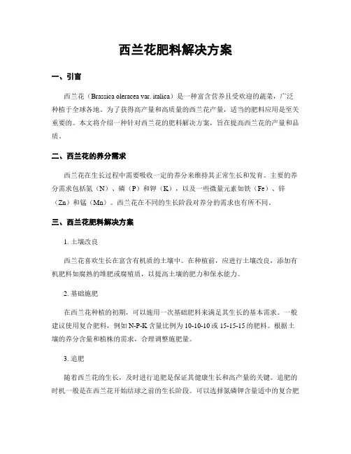 西兰花肥料解决方案