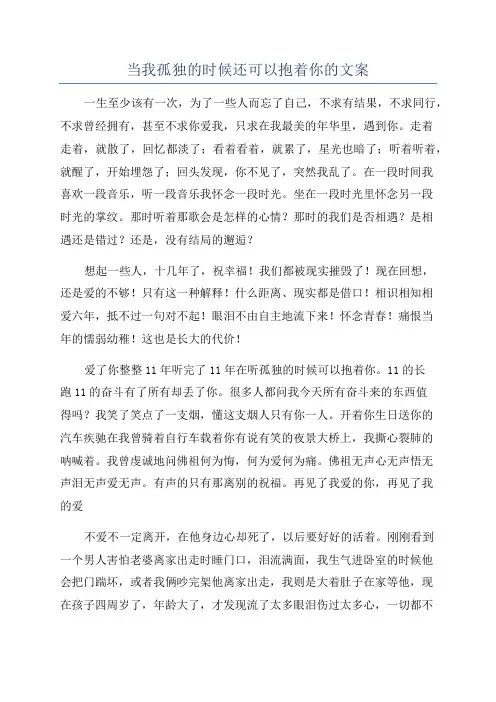 当我孤独的时候还可以抱着你的文案