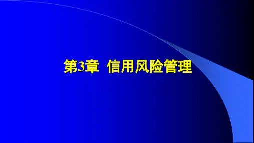第3章  信用风险管理《金融风险管理》PPT课件