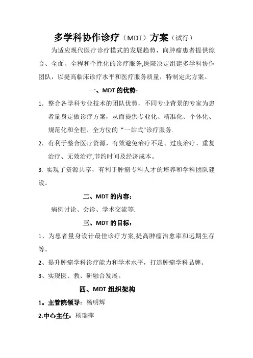 多学科协作诊疗方案