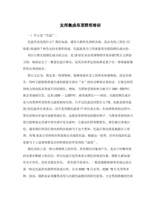 友邦集成吊顶照明培训